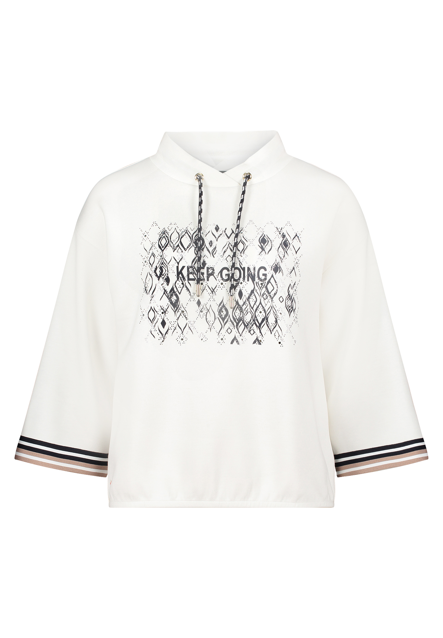 ДЖЕМПЕР BETTY BARCLAY свободный силуэт с графичным орнаментом и капюшоном