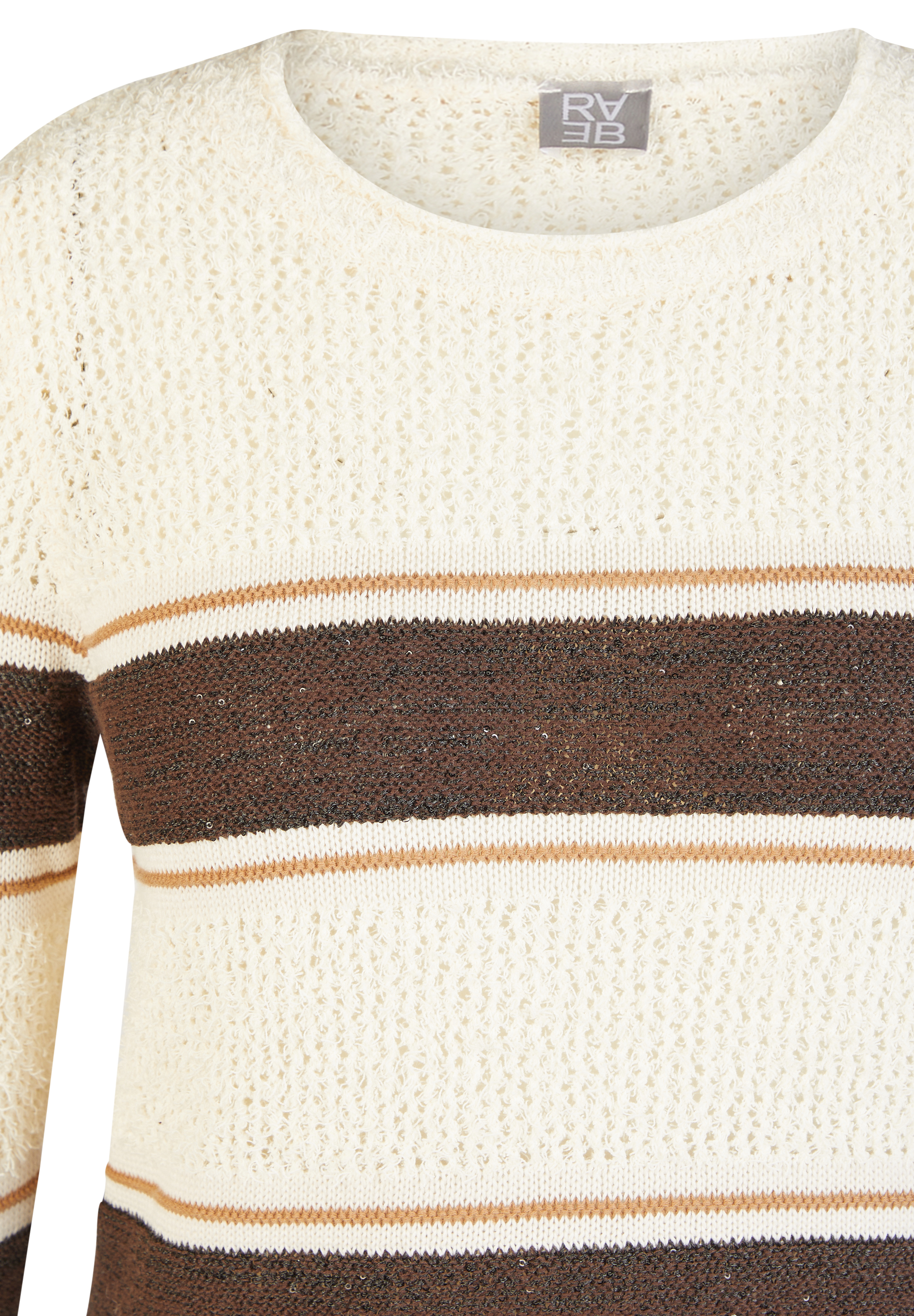 ПУЛОВЕР RABE с фактурной вязкой и контрастными полосами