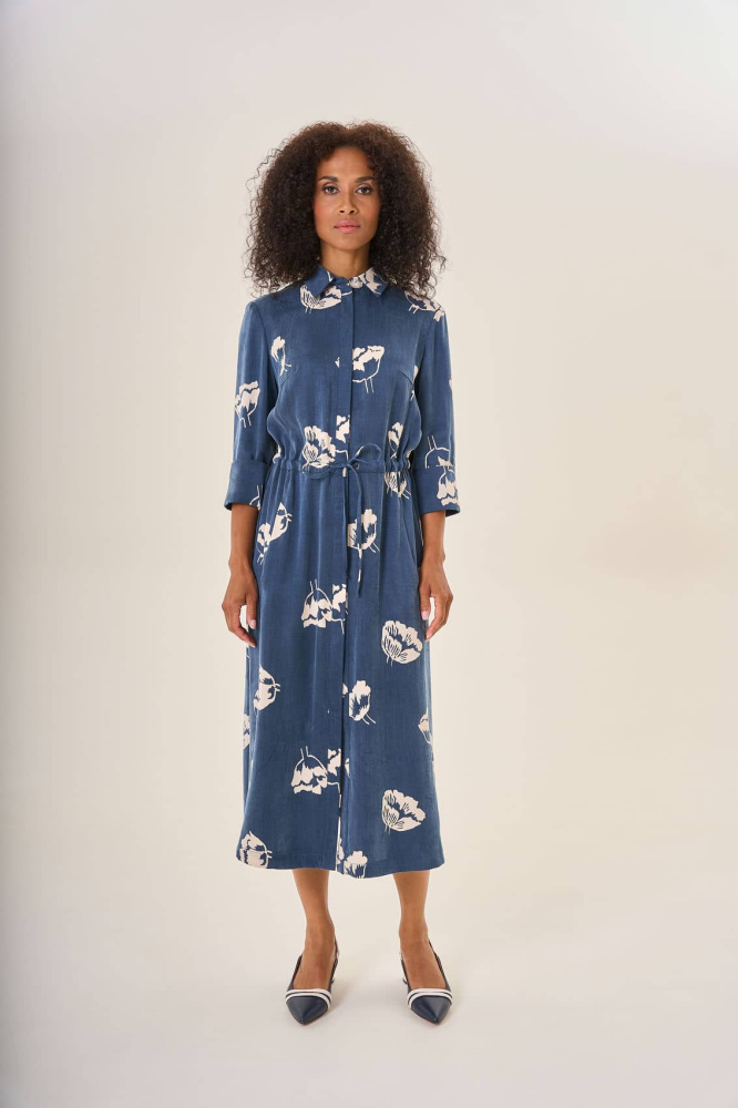 ПЛАТЬЕ STERN платье-рубашка с цветочным принтом и регулируемым силуэтом