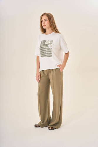 БРЮКИ STERN широкие с защипами из поливискозы